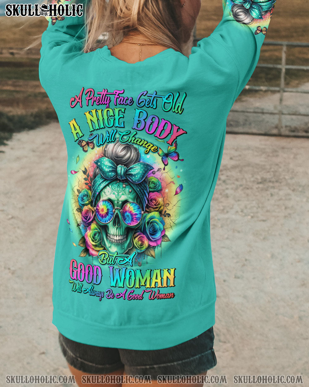BLISSCORNERS A GOOD WOMAN SKULL ALL OVER PRINT