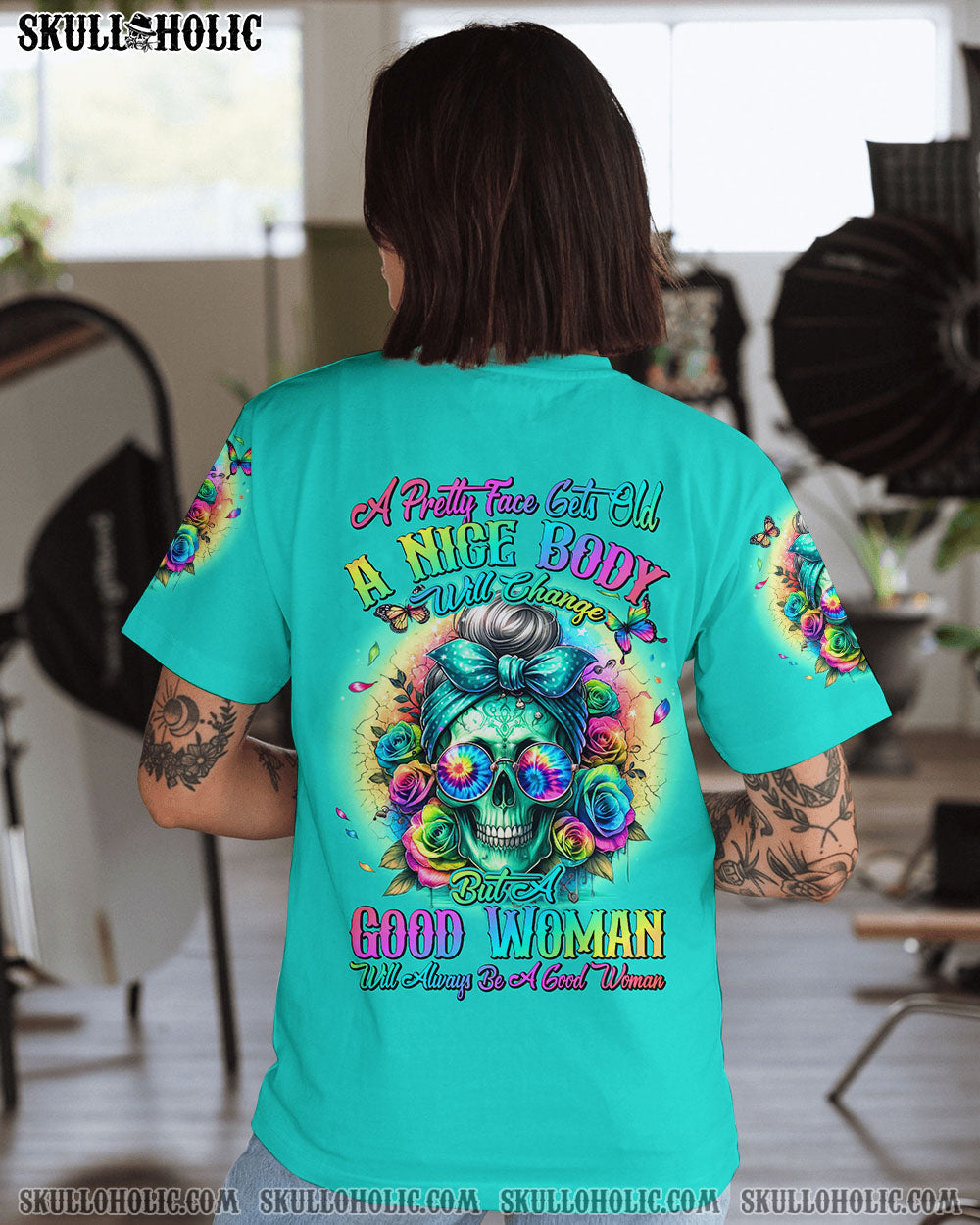 BLISSCORNERS A GOOD WOMAN SKULL ALL OVER PRINT