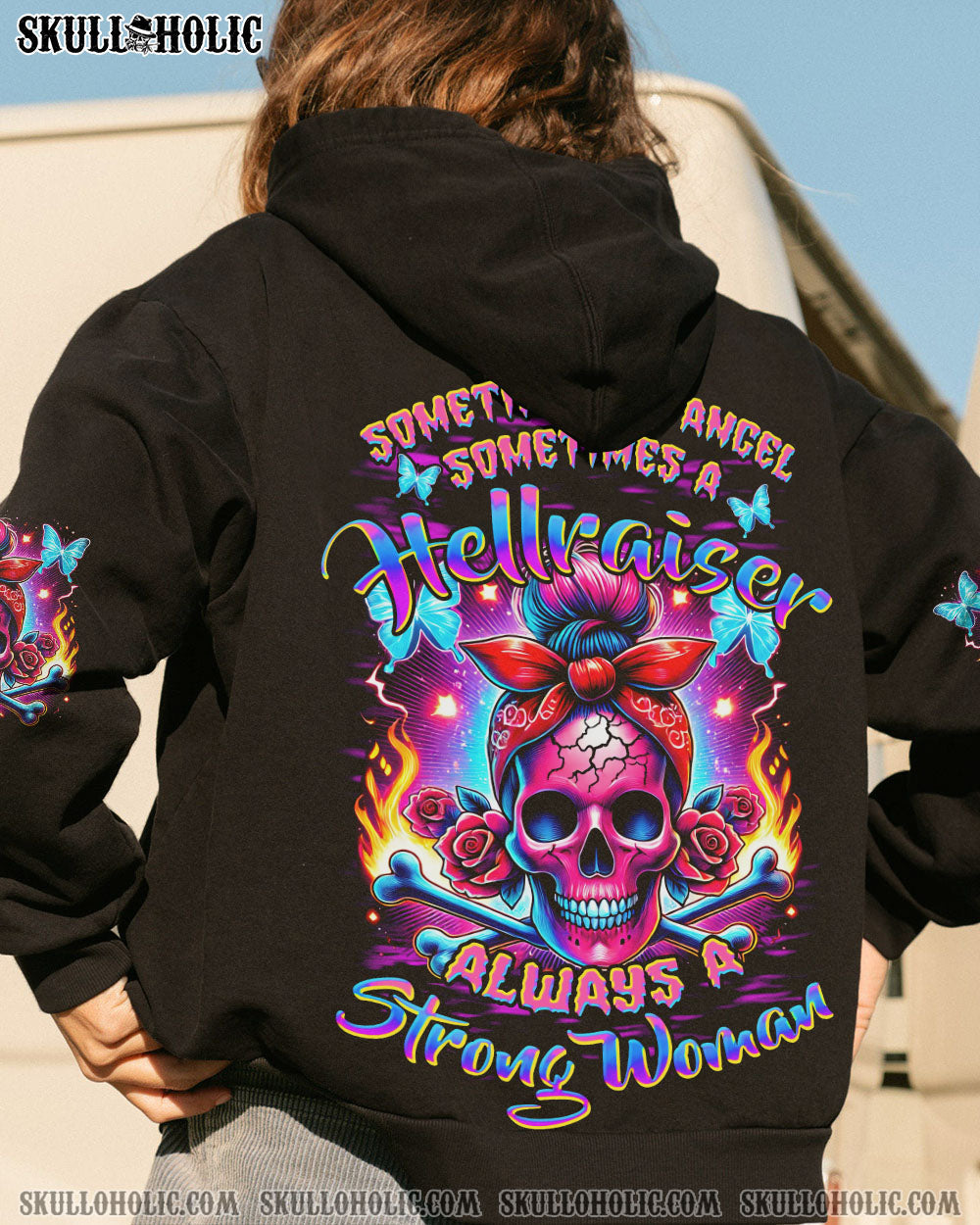 BLISSCORNERS JUDGE ME WHEN SKULL MESSY BUN PURPLE ALL OVER PRINT
