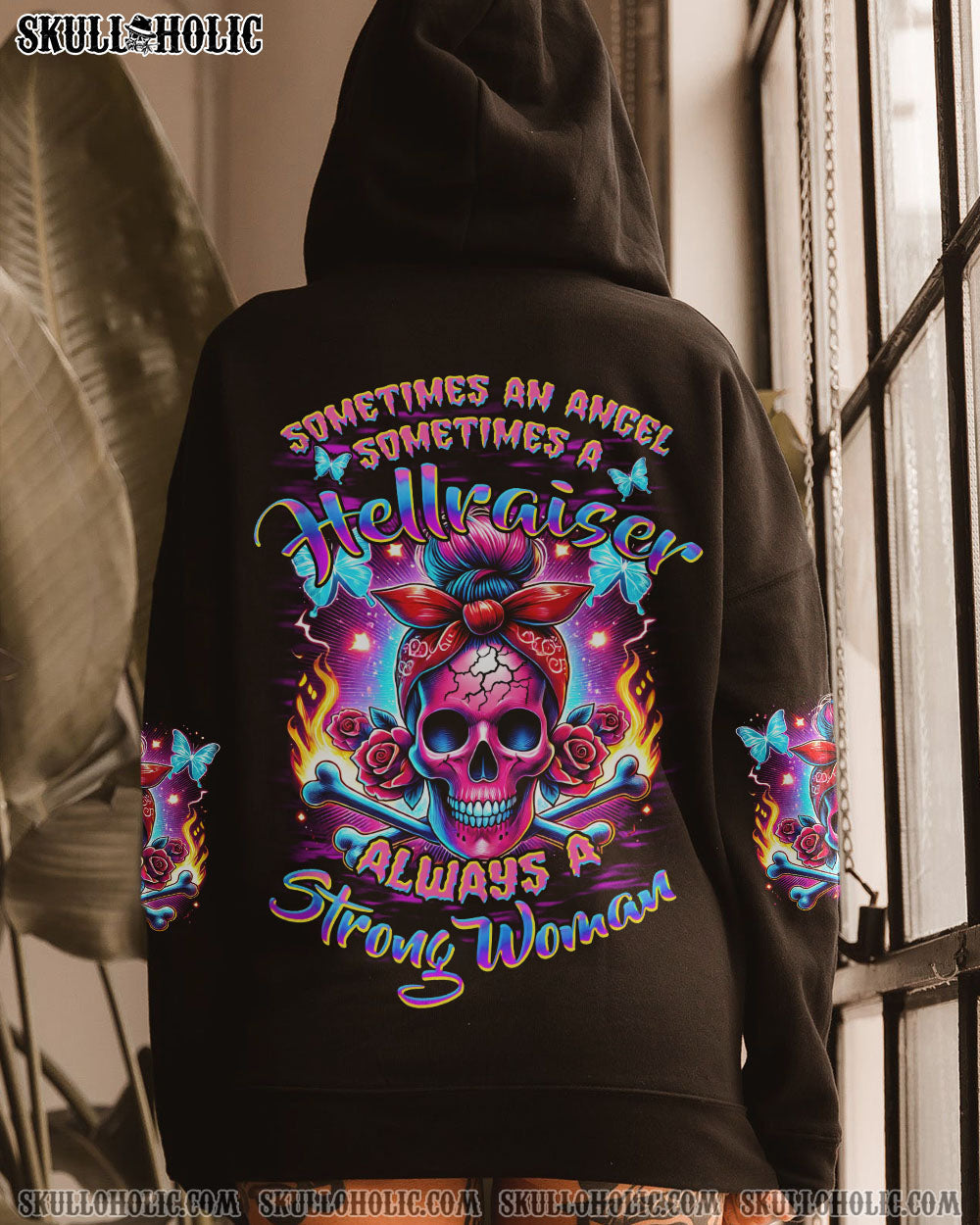 BLISSCORNERS JUDGE ME WHEN SKULL MESSY BUN PURPLE ALL OVER PRINT