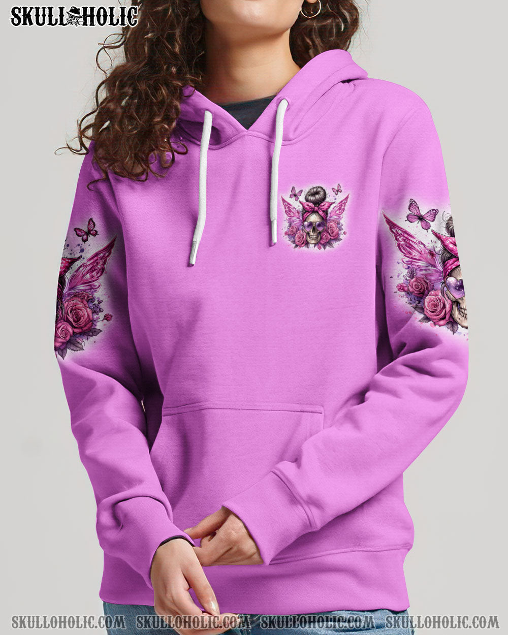 BLISSCORNERS THE GOOD GIRL IN ME MESSY BUN SKULL ALL OVER PRINT