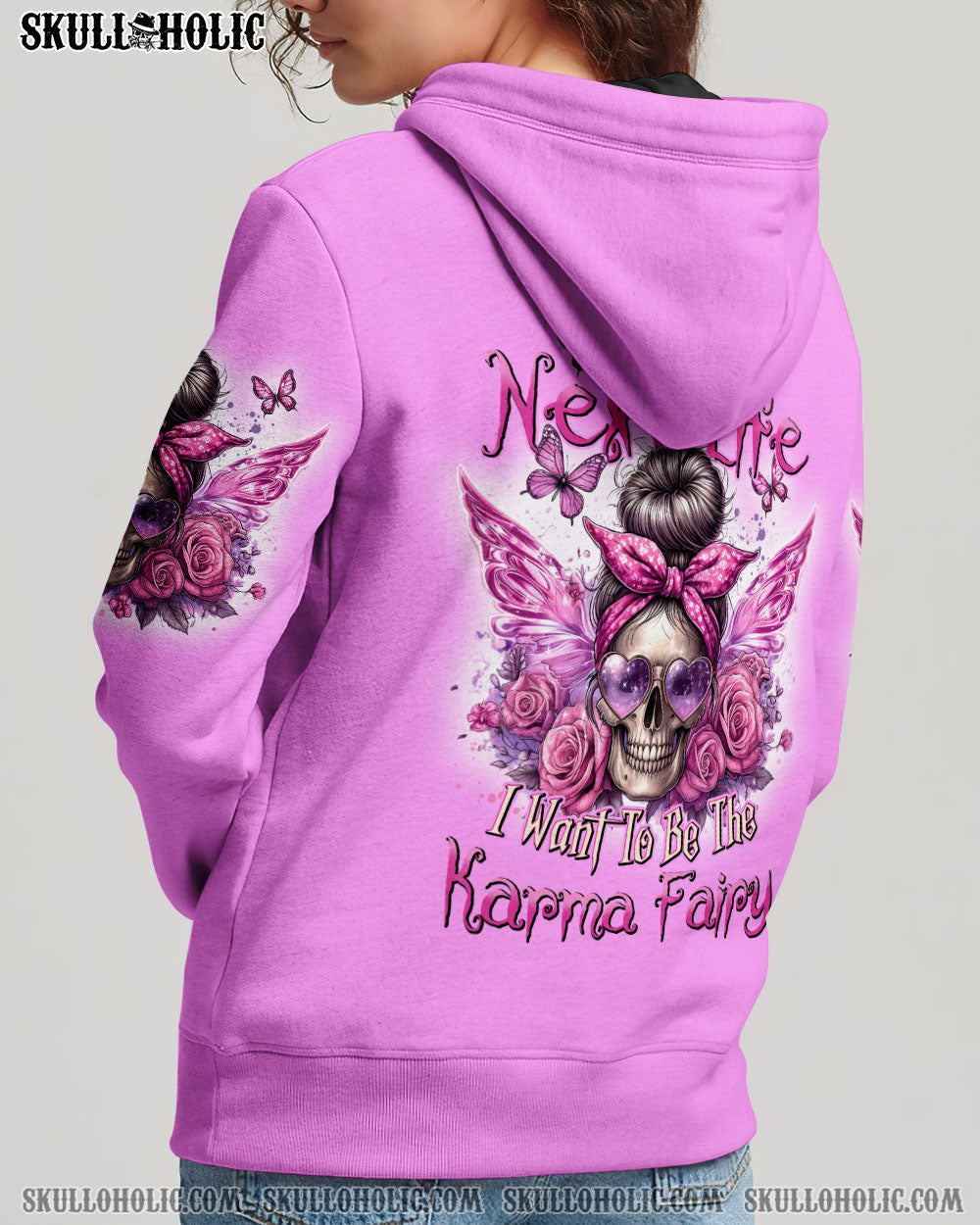 BLISSCORNERS THE GOOD GIRL IN ME MESSY BUN SKULL ALL OVER PRINT