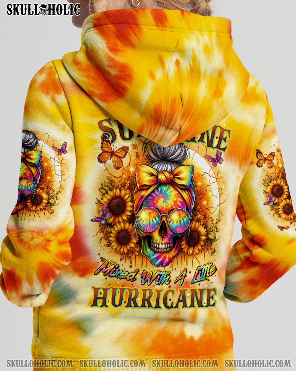 BLISSCORNERS SHE IS SUNSHINE MIXED WITH A LITTLE HURRICANE TIE DYE ALL OVER PRINT