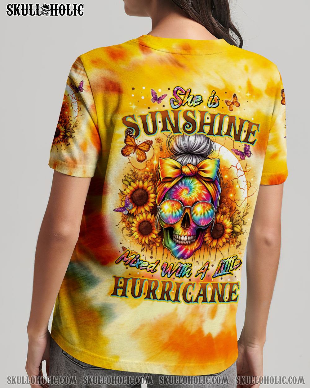 BLISSCORNERS SHE IS SUNSHINE MIXED WITH A LITTLE HURRICANE TIE DYE ALL OVER PRINT
