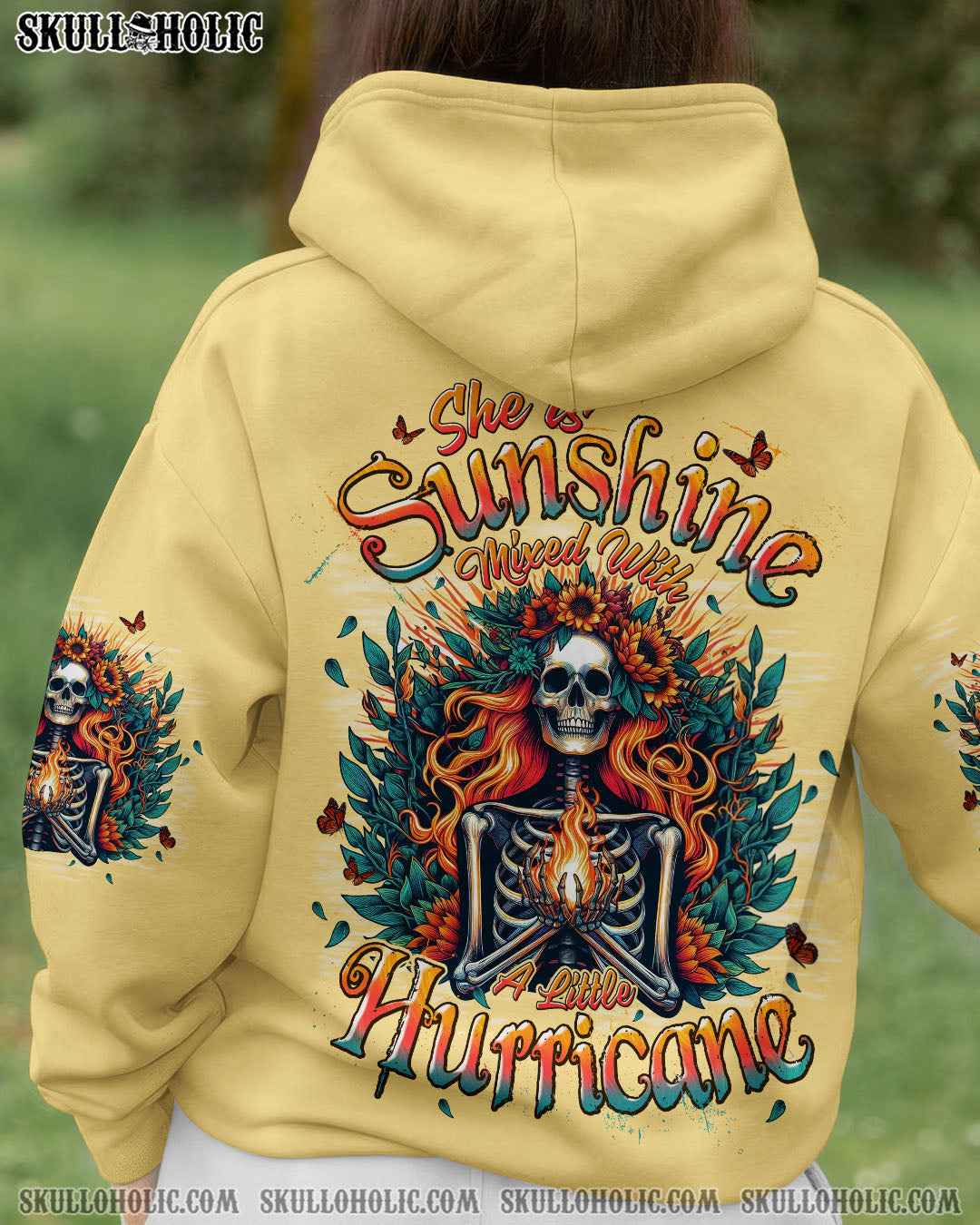 BLISSCORNERS SHE'S SUNSHINE MIXED WITH A LITTLE HURRICANE ALL OVER PRINT