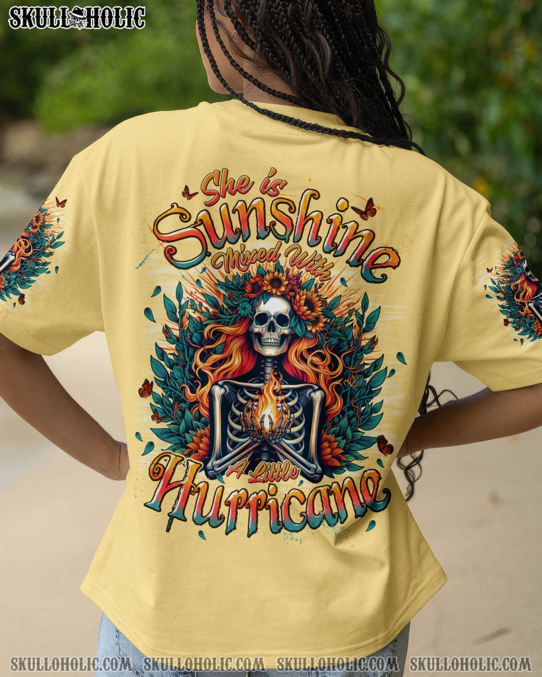 BLISSCORNERS SHE'S SUNSHINE MIXED WITH A LITTLE HURRICANE ALL OVER PRINT