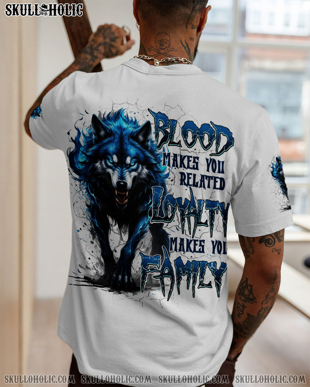 BLISSCORNERS LOYALTY MAKES YOU FAMILY WOLF ALL OVER PRINT