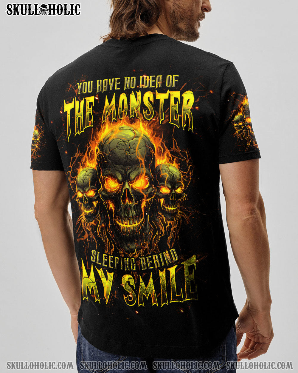 BLISSCORNERS THE MONSTER SLEEPING BEHIND MY SMILE ALL OVER PRINT