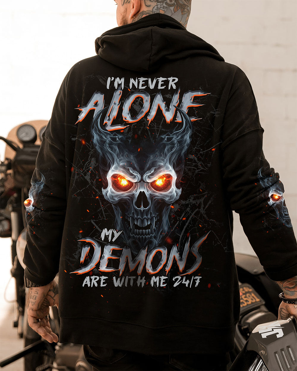 BLISSCORNERS I'M NEVER ALONE FIRE DEMONS ALL OVER PRINT