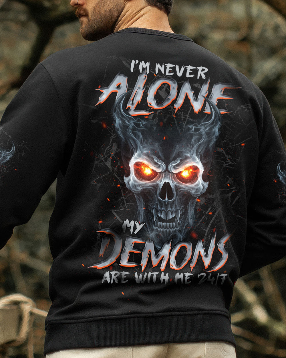 BLISSCORNERS I'M NEVER ALONE FIRE DEMONS ALL OVER PRINT