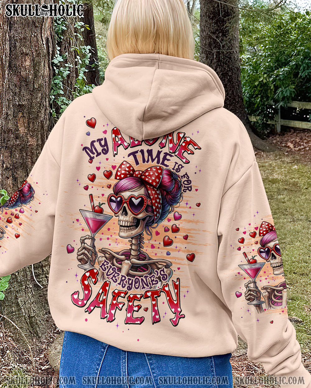 BLISSCORNERS MY ALONE TIME IS FOR EVERYONE'S SAFETY SKULL ALL OVER PRINT