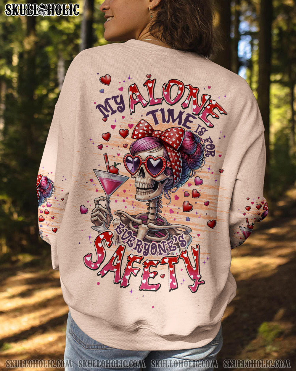 BLISSCORNERS MY ALONE TIME IS FOR EVERYONE'S SAFETY SKULL ALL OVER PRINT