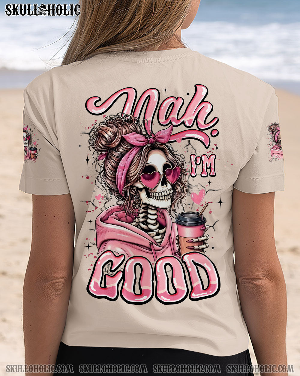 BLISSCORNERS I'M NOT A HOT MESS MESSY BUN SKULL  ALL OVER PRINT