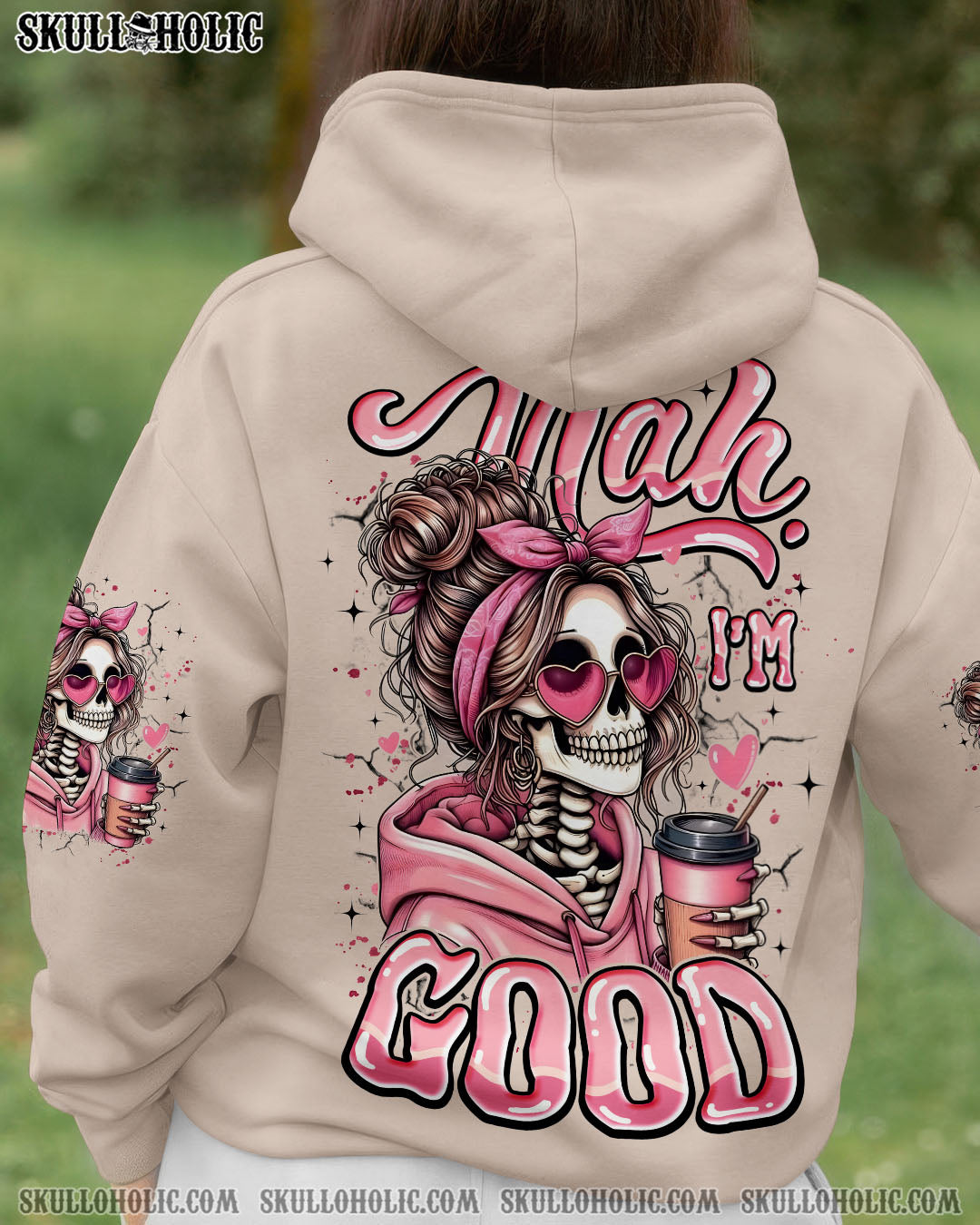 BLISSCORNERS I'M NOT A HOT MESS MESSY BUN SKULL  ALL OVER PRINT