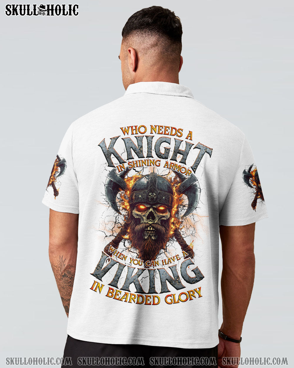 BLISSCORNERS A VIKING IN BEARDED GLORY SKULL ALL OVER PRINT