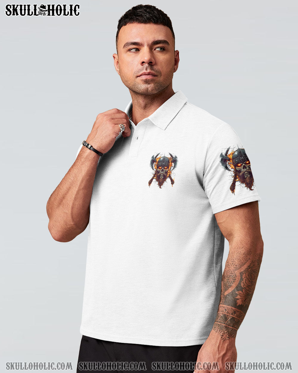 BLISSCORNERS A VIKING IN BEARDED GLORY SKULL ALL OVER PRINT
