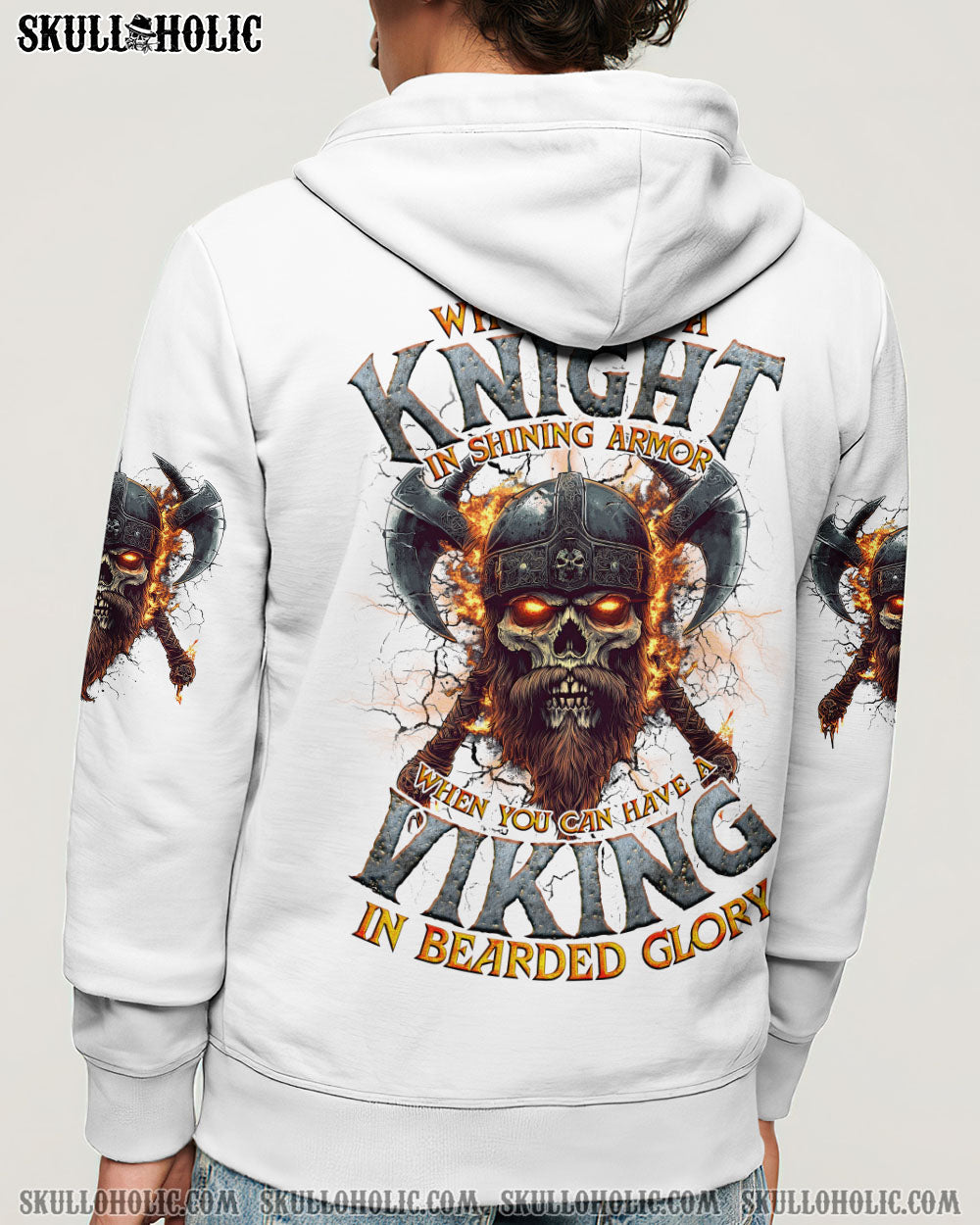 BLISSCORNERS A VIKING IN BEARDED GLORY SKULL ALL OVER PRINT