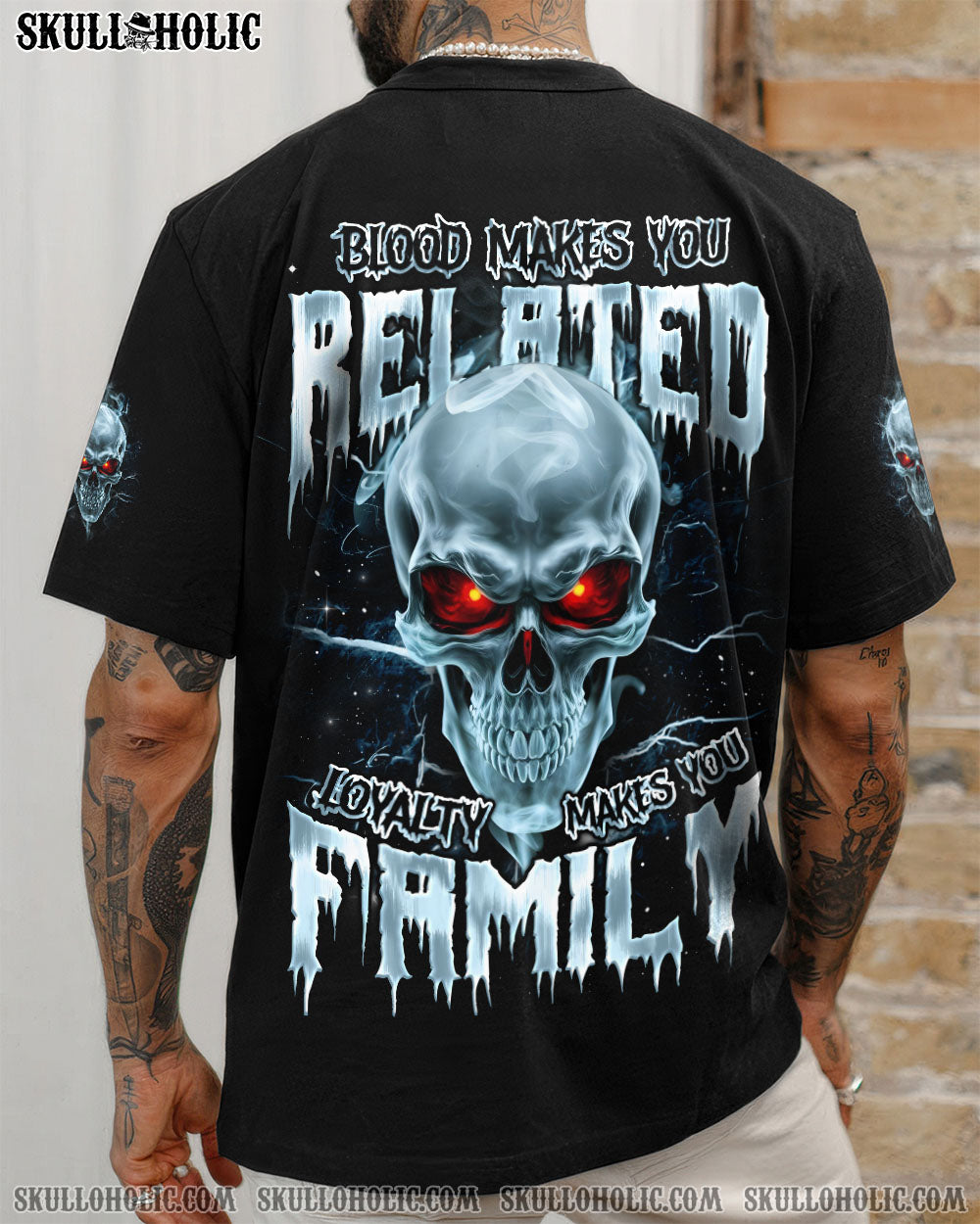 BLISSCORNERS LOYALTY MAKES YOU FAMILY SKULL ALL OVER PRINT