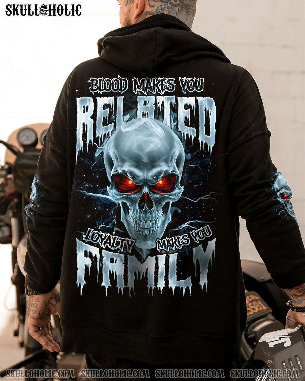 BLISSCORNERS LOYALTY MAKES YOU FAMILY SKULL ALL OVER PRINT