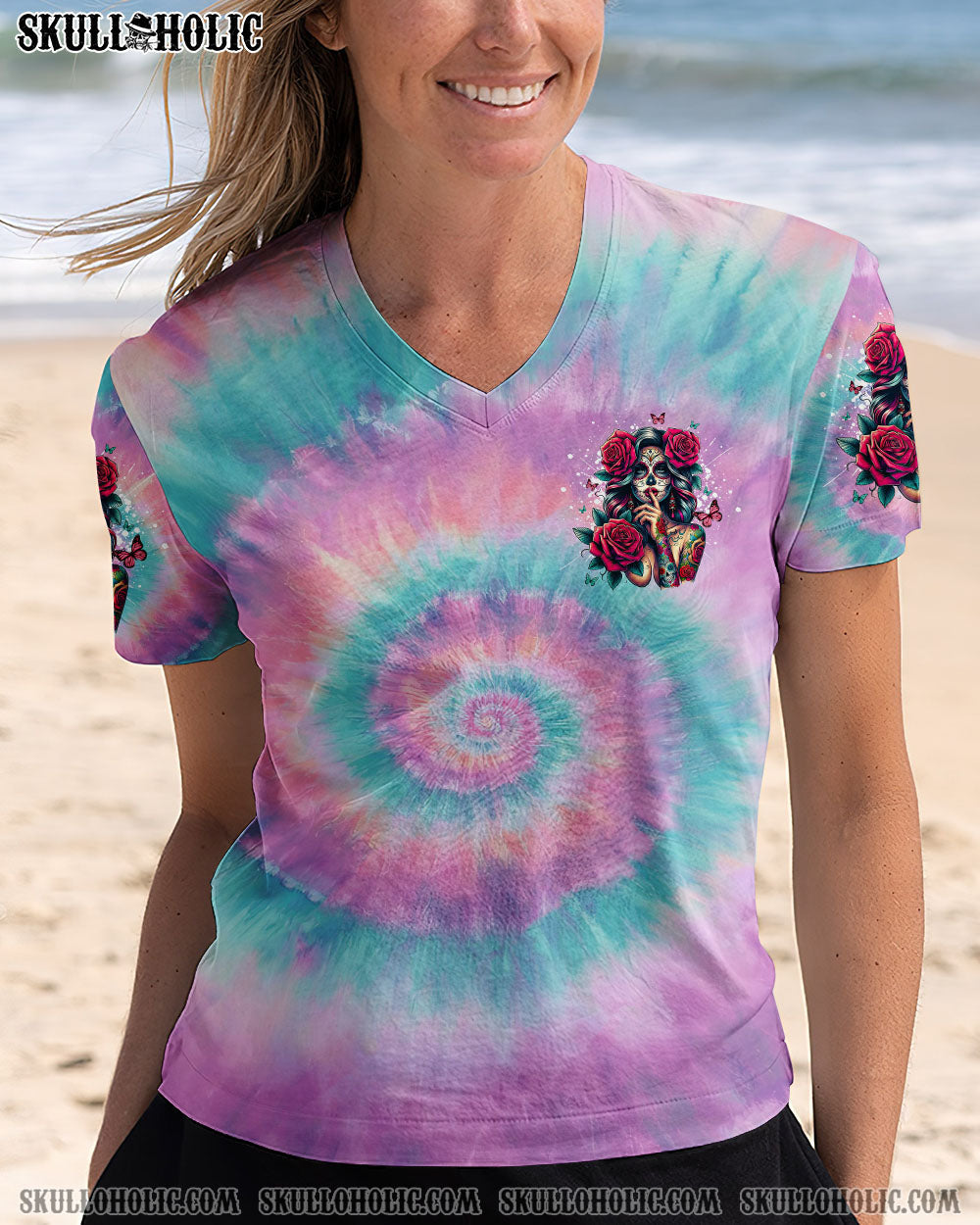 BLISSCORNERS SHHH NO ONE CARES TIE DYE ALL OVER PRINT
