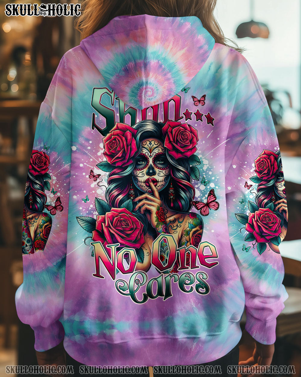 BLISSCORNERS SHHH NO ONE CARES TIE DYE ALL OVER PRINT