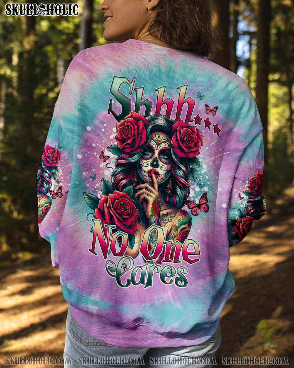 BLISSCORNERS SHHH NO ONE CARES TIE DYE ALL OVER PRINT