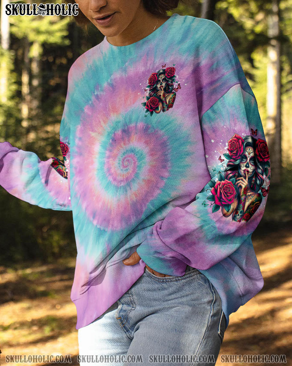 BLISSCORNERS SHHH NO ONE CARES TIE DYE ALL OVER PRINT