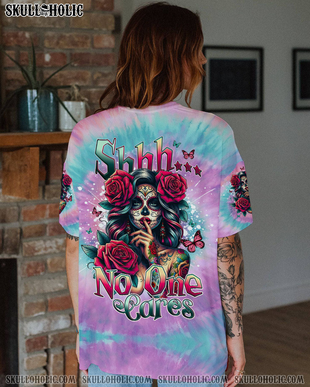 BLISSCORNERS SHHH NO ONE CARES TIE DYE ALL OVER PRINT