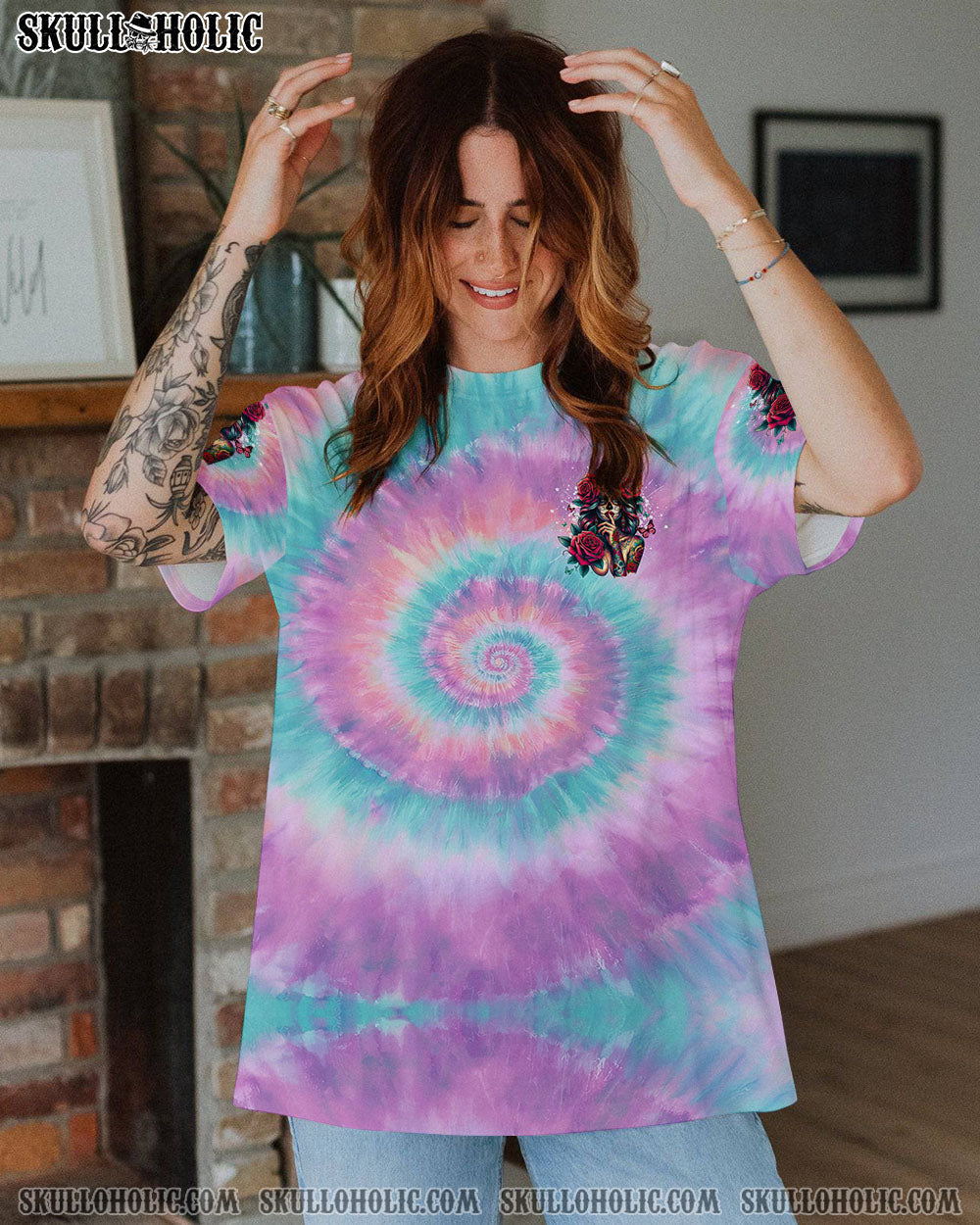 BLISSCORNERS SHHH NO ONE CARES TIE DYE ALL OVER PRINT