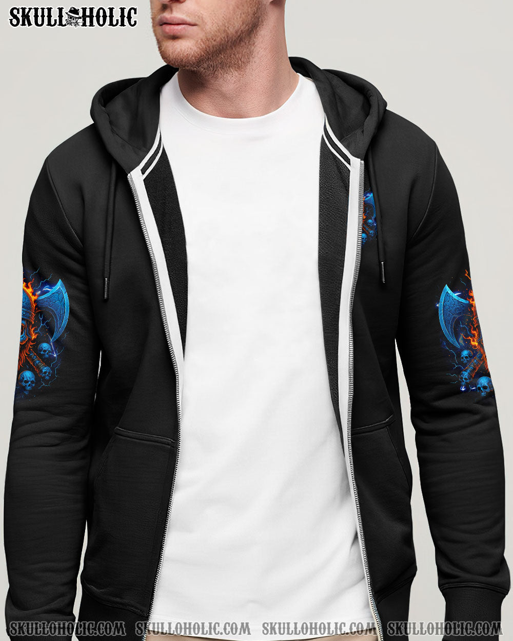 BLISSCORNERS BRAVE SONS OF THE VALHALLA VIKING SKULL ALL OVER PRINT