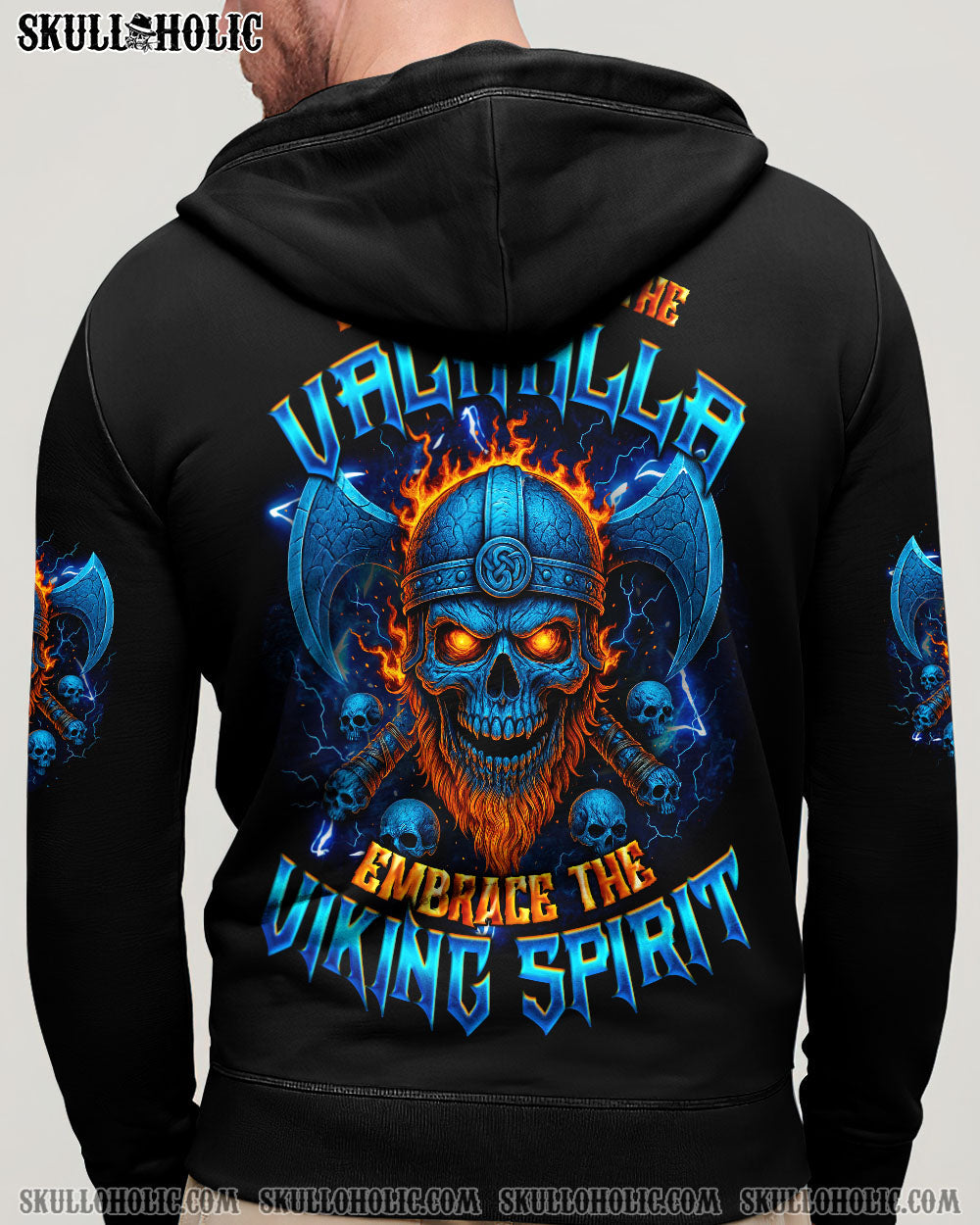 BLISSCORNERS BRAVE SONS OF THE VALHALLA VIKING SKULL ALL OVER PRINT