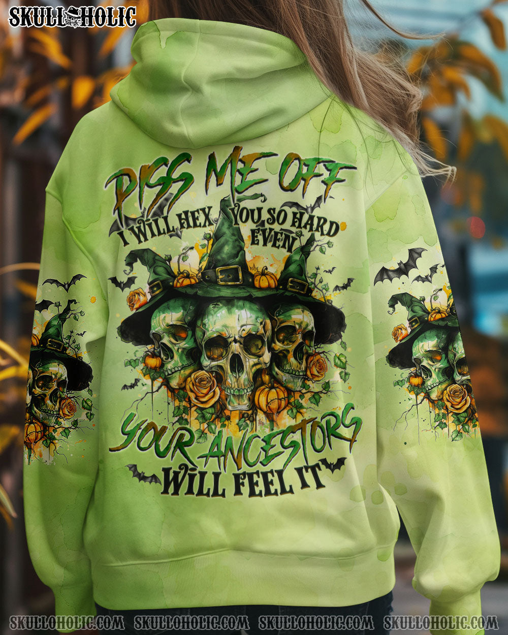 BLISSCORNERS PISS ME OFF I WILL HEX YOU SKULL WITCH HALLOWEEN ALL OVER PRINT