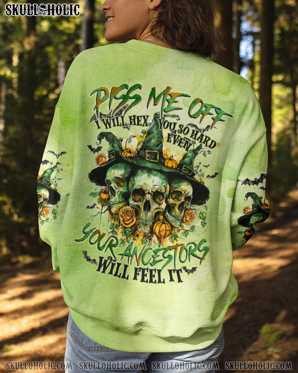 BLISSCORNERS PISS ME OFF I WILL HEX YOU SKULL WITCH HALLOWEEN ALL OVER PRINT
