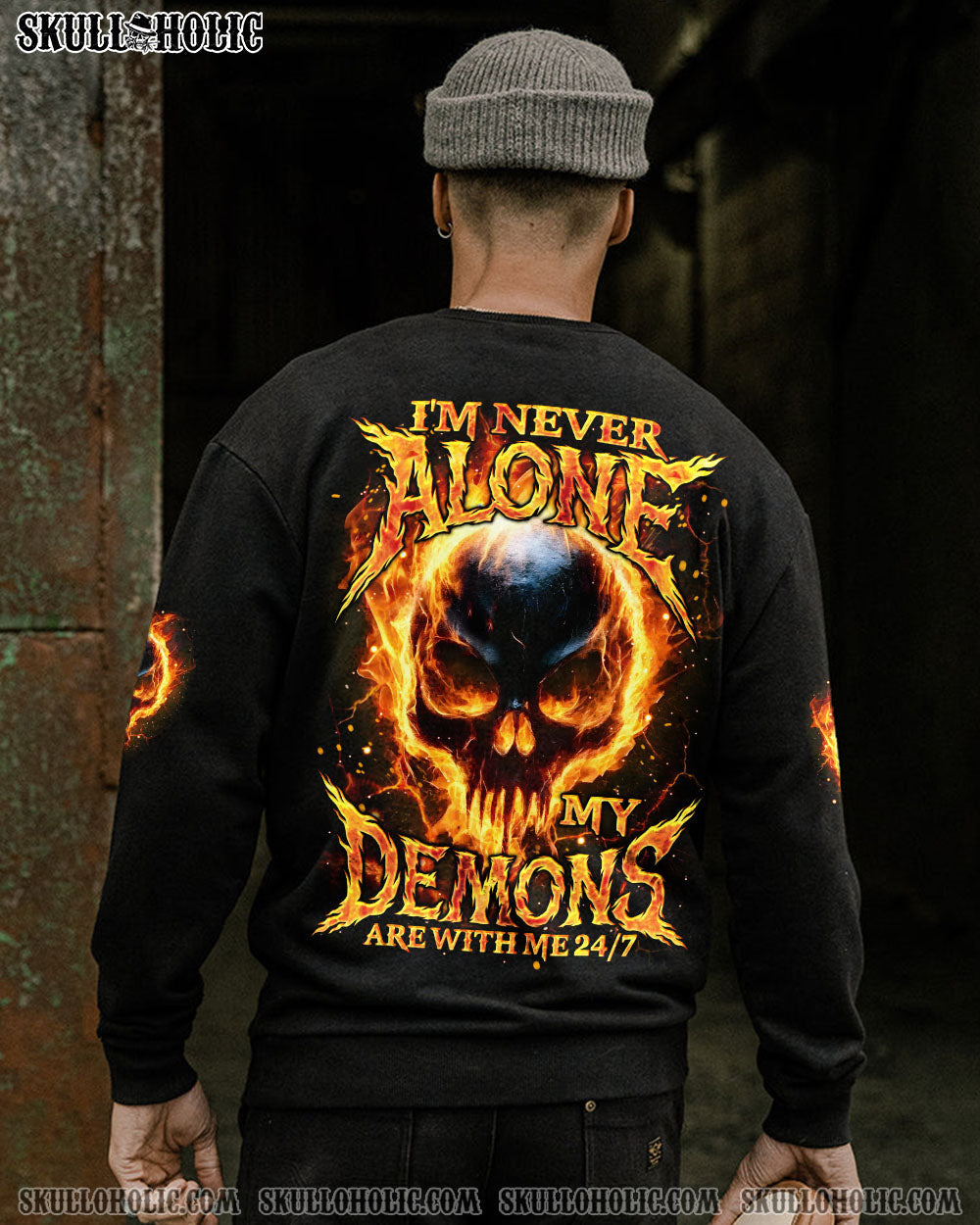 BLISSCORNERS I'M NEVER ALONE FIRE DEMONS ALL OVER PRINT