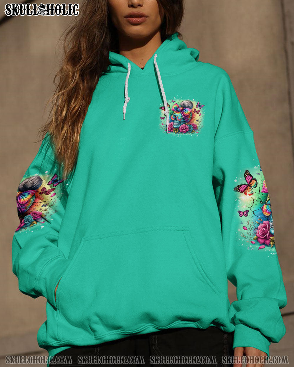 BLISSCORNERS A MOUTH I CAN'T CONTROL MESSY BUN SKULL ALL OVER PRINT