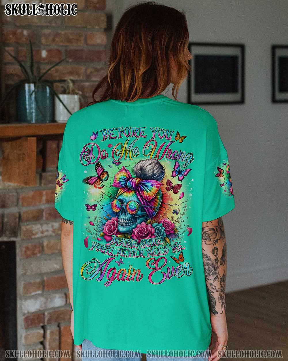 BLISSCORNERS A MOUTH I CAN'T CONTROL MESSY BUN SKULL ALL OVER PRINT