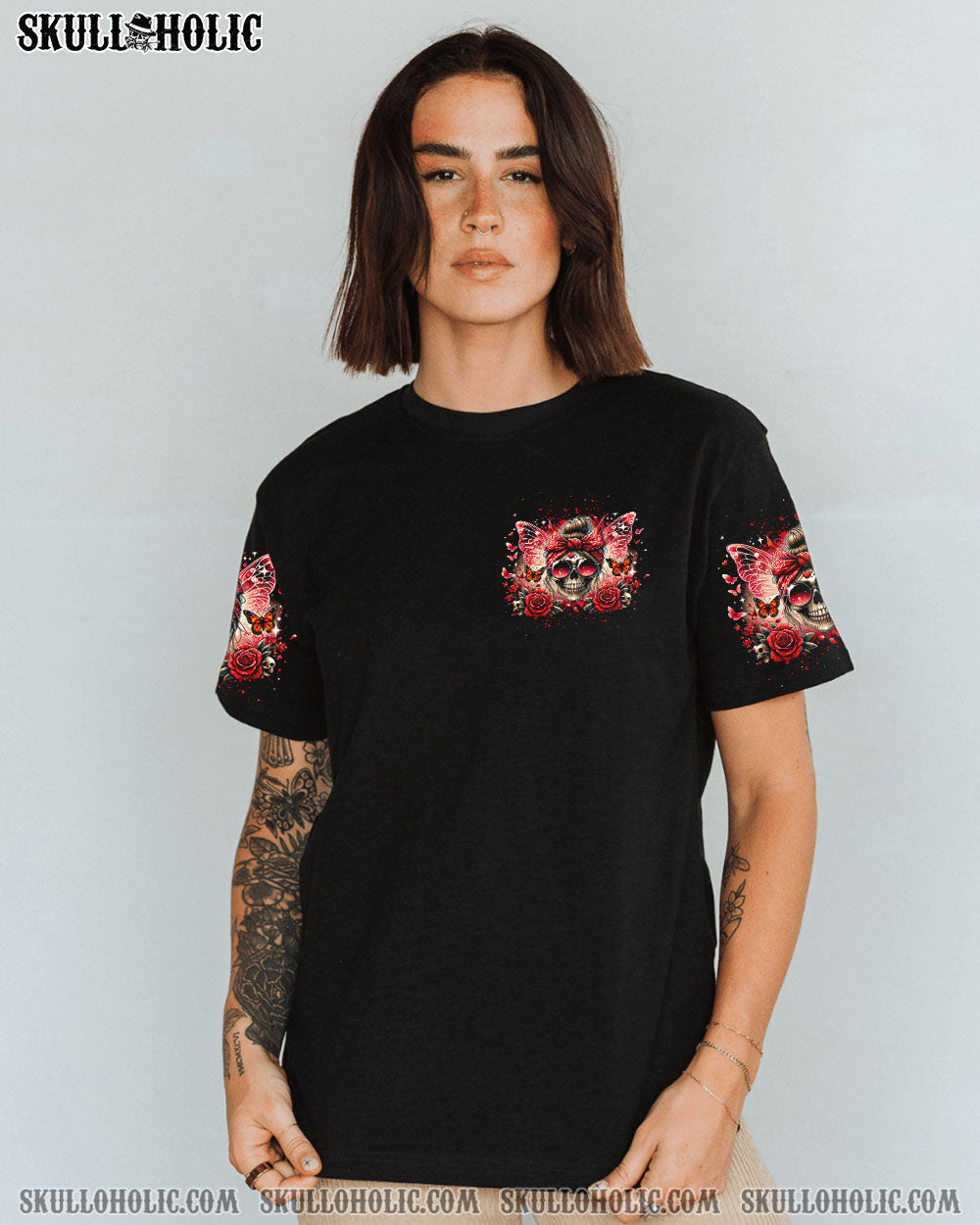 BLISSCORNERS DON'T LIKE ME FCK OFF PROBLEM SOLVED MESSY BUN SKULL ALL OVER PRINT