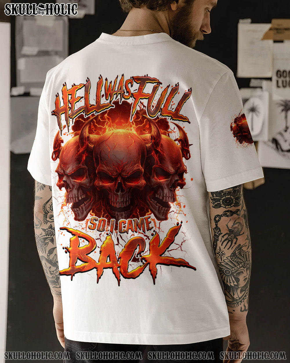 BLISSCORNERS HELL WAS FULL SO I CAME BACK ALL OVER PRINT