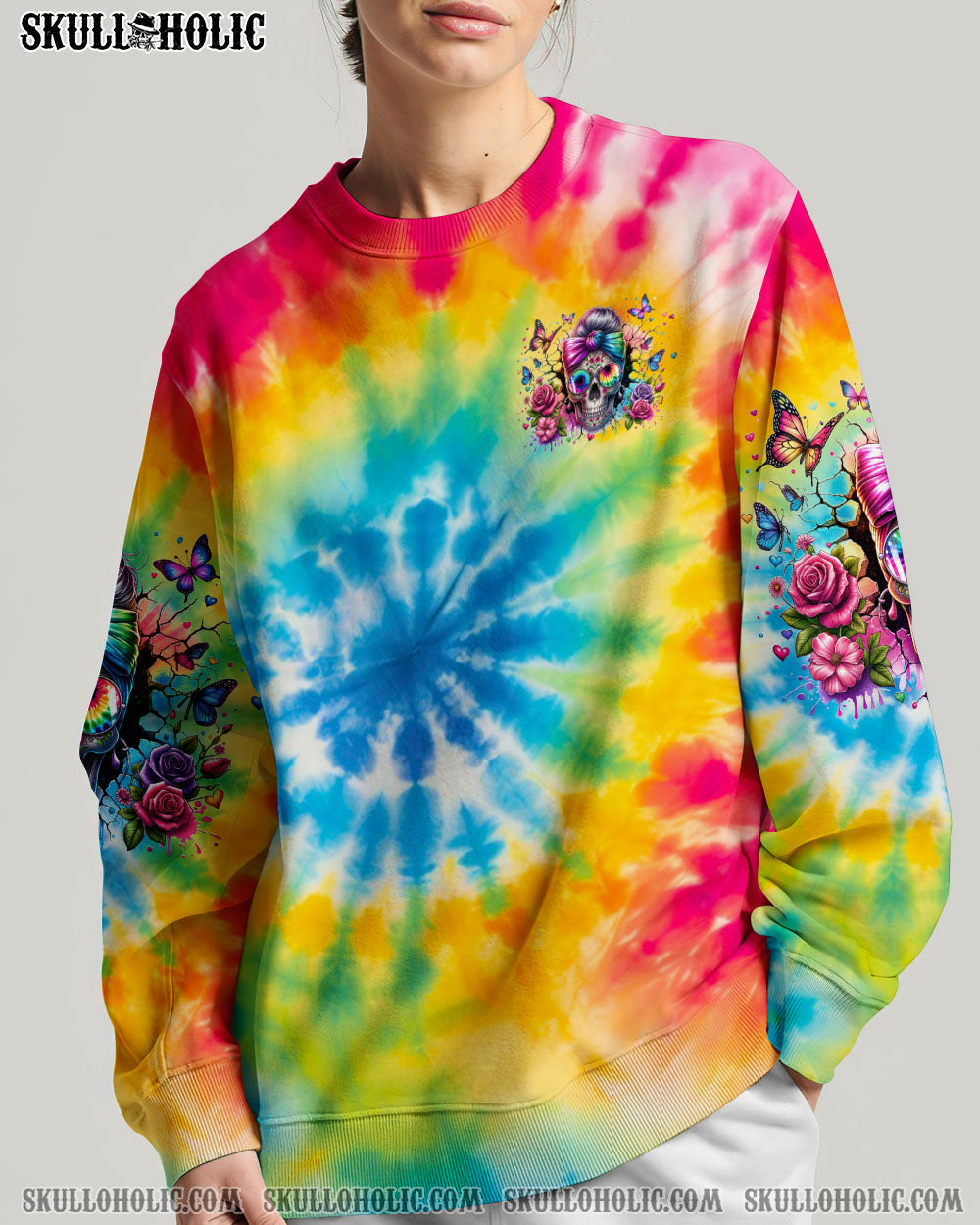 BLISSCORNERS YOU'LL EVER MEET MESSY BUN SKULL ALL OVER PRINT