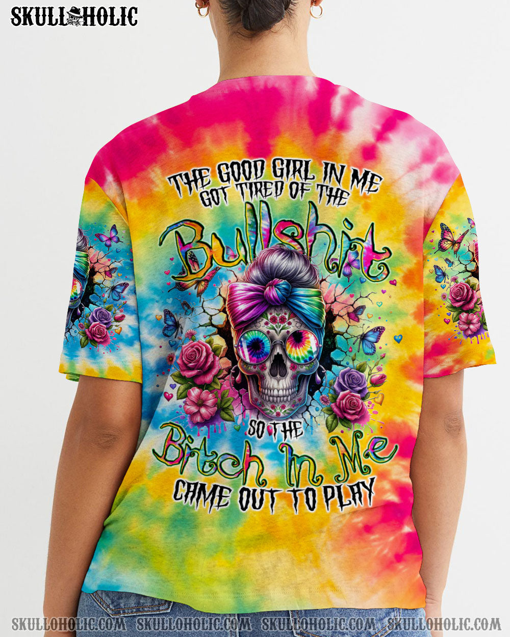 BLISSCORNERS YOU'LL EVER MEET MESSY BUN SKULL ALL OVER PRINT