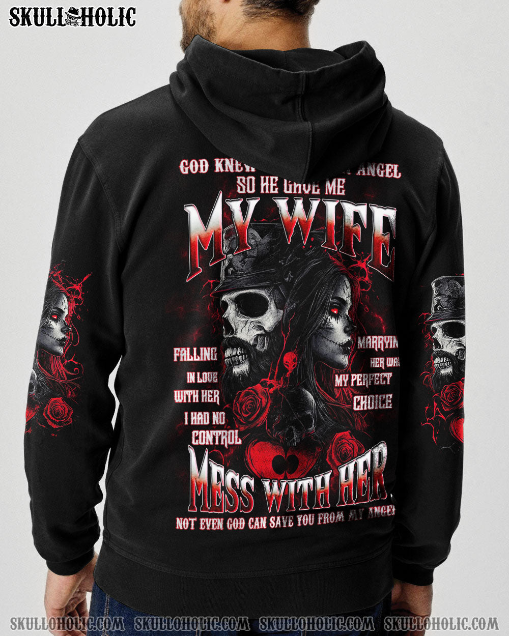 BLISSCORNERS GOD KNEW I NEEDED AN ANGEL SKULL ALL OVER PRINT