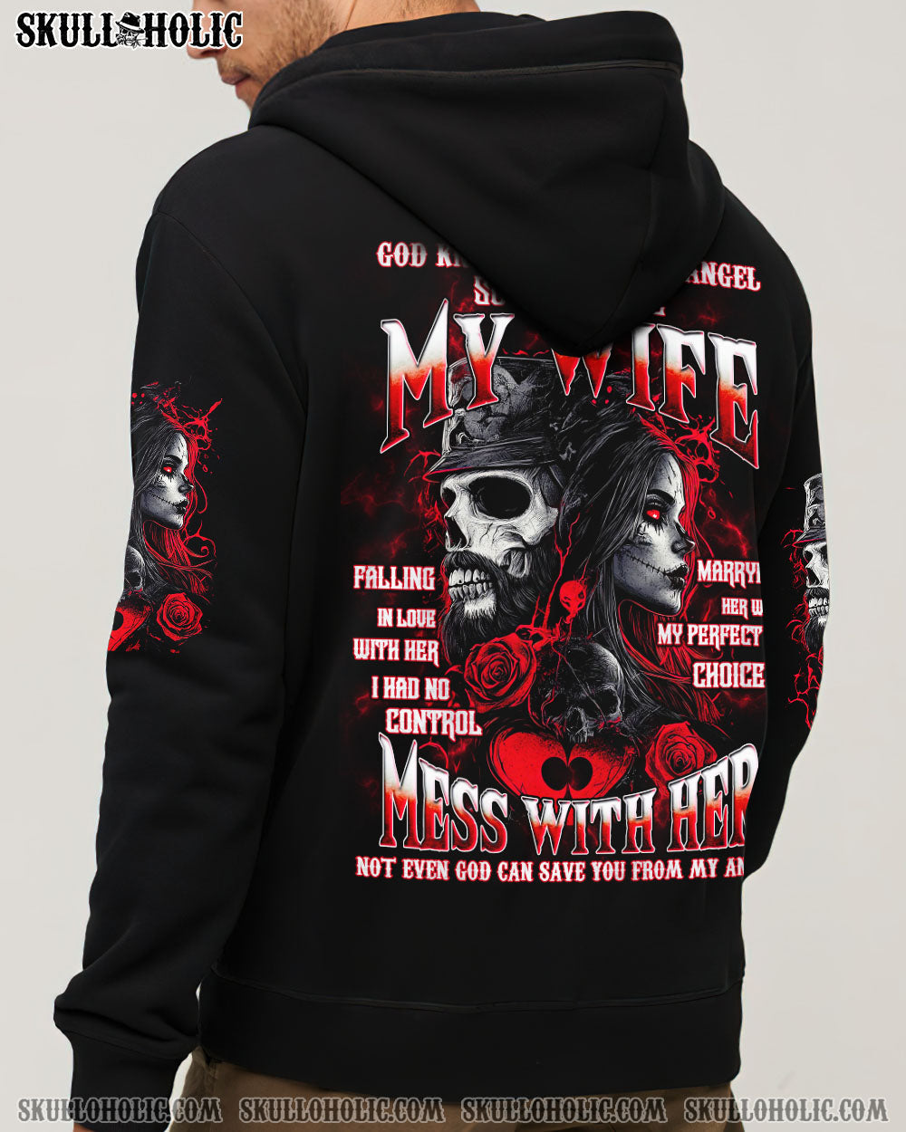 BLISSCORNERS GOD KNEW I NEEDED AN ANGEL SKULL ALL OVER PRINT