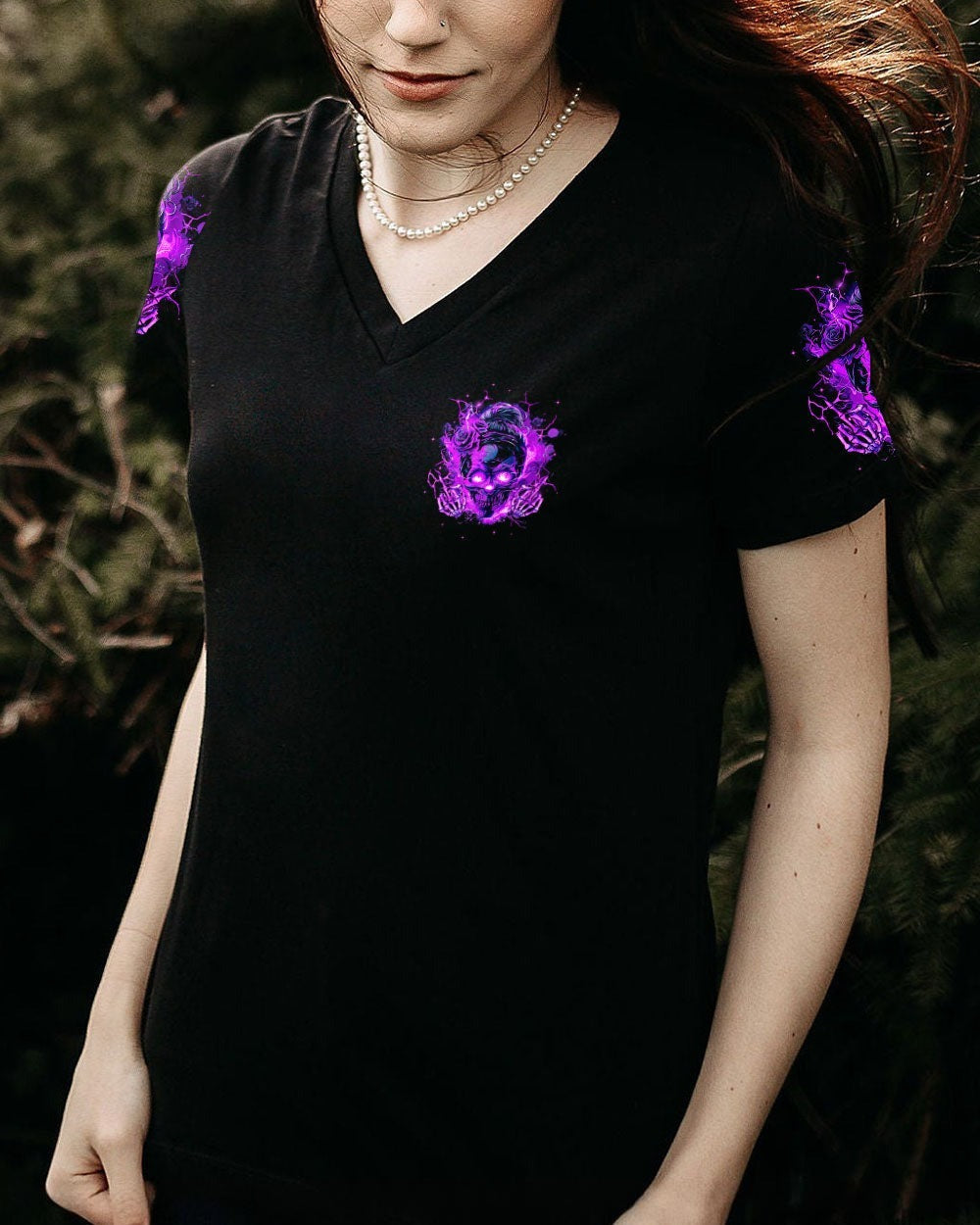 BLISSCORNERS THE GOOD GIRL IN ME SKULL MESSY BUN ALL OVER PRINT