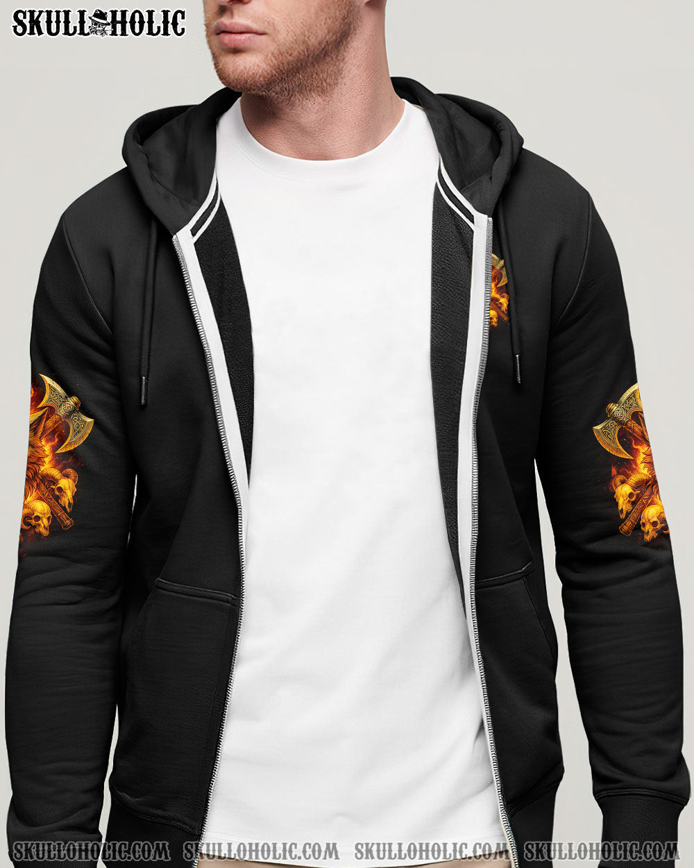 BLISSCORNERS BETTER TO BE A WOLF OF ODIN THAN A LAMB OF GOD VIKING SKULL ALL OVER PRINT