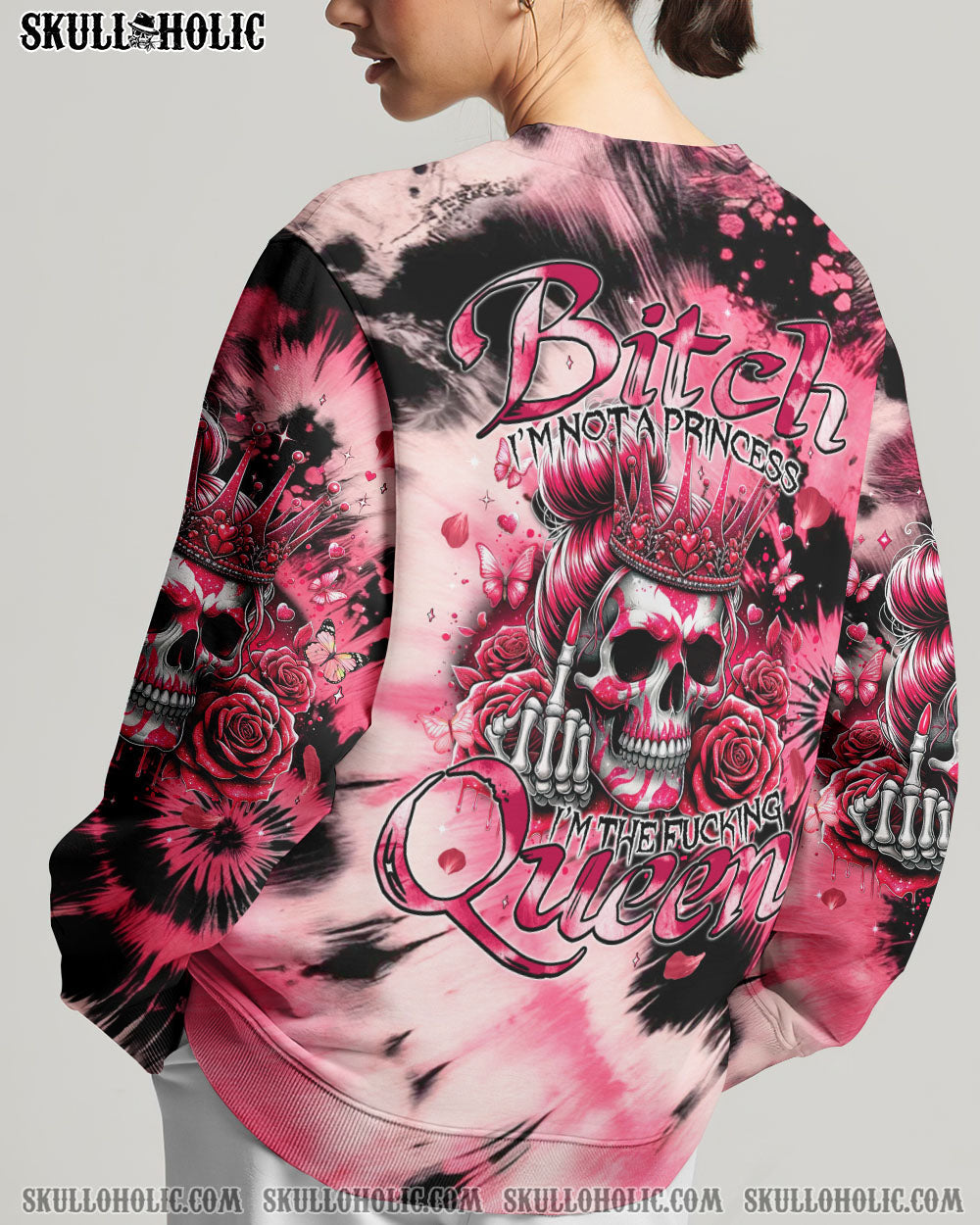 BLISSCORNERS I'M NOT A PRINCESS SKULL TIE DYE ALL OVER PRINT