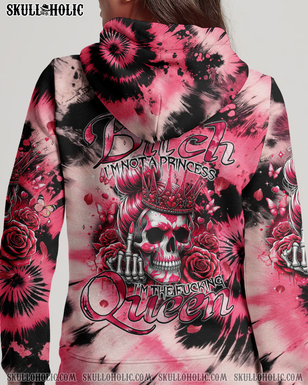 BLISSCORNERS I'M NOT A PRINCESS SKULL TIE DYE ALL OVER PRINT