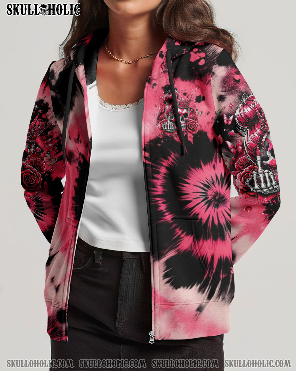 BLISSCORNERS I'M NOT A PRINCESS SKULL TIE DYE ALL OVER PRINT