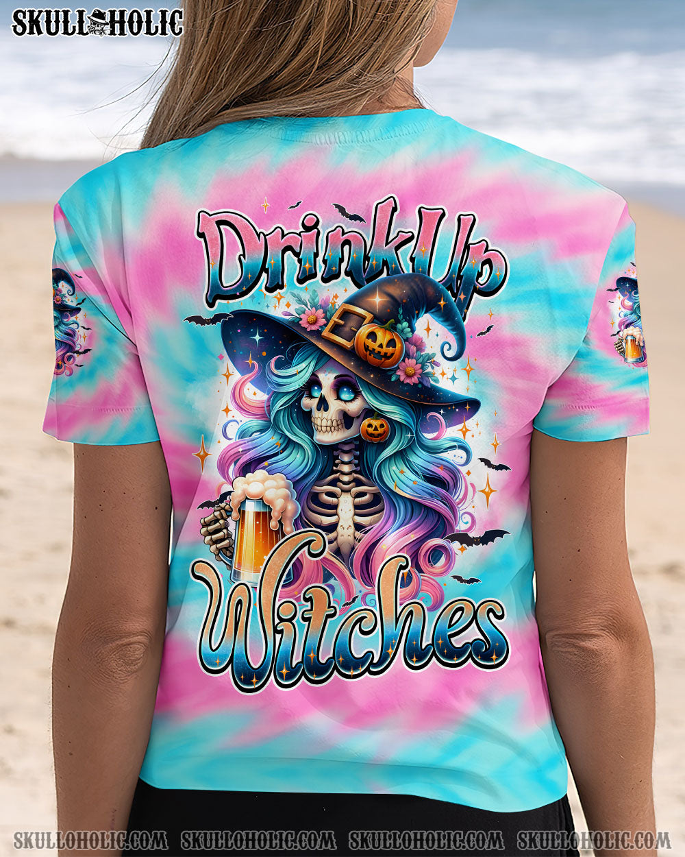 BLISSCORNERS DRINK UP WITCHES HALLOWEEN TIE DYE ALL OVER PRINT
