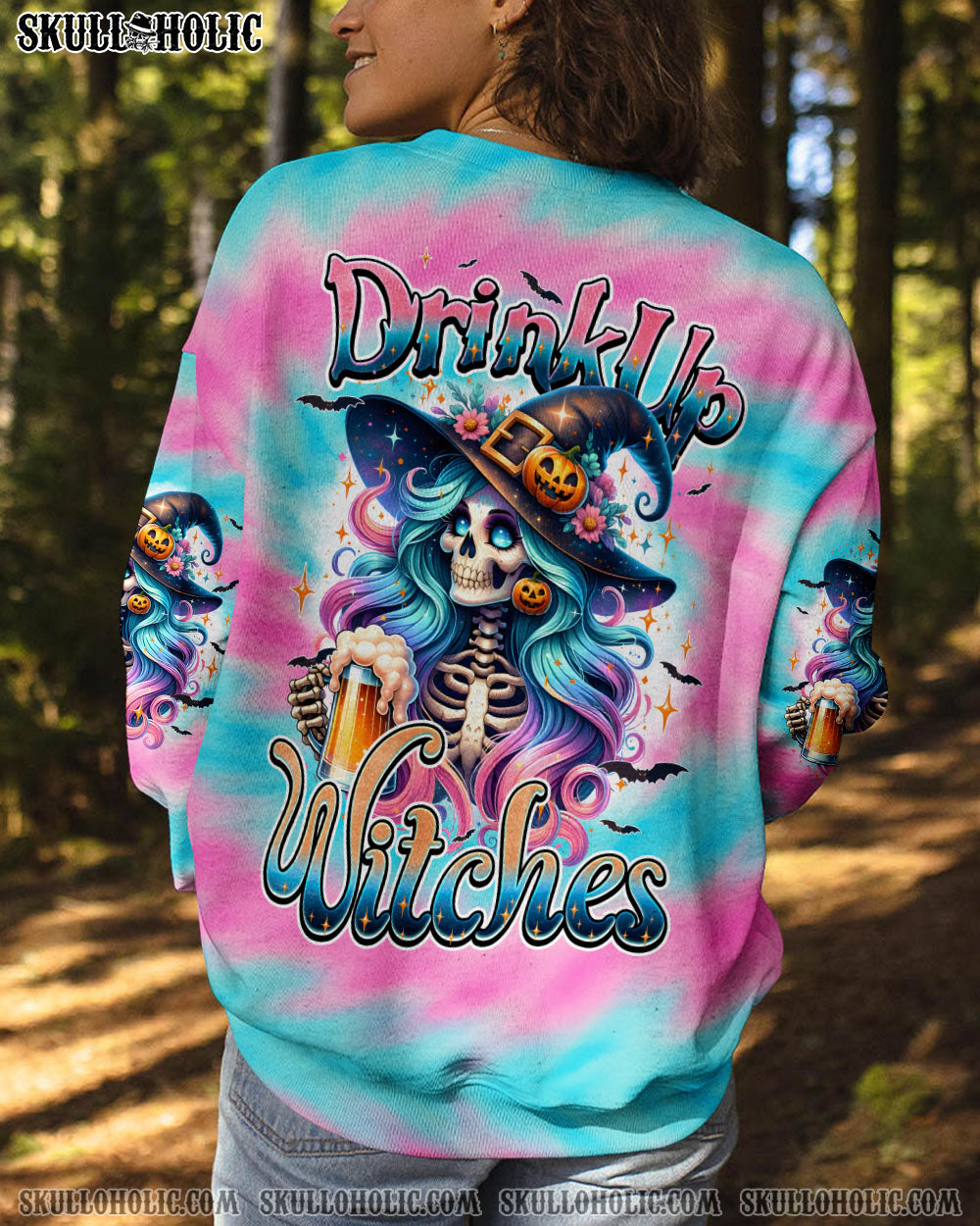BLISSCORNERS DRINK UP WITCHES HALLOWEEN TIE DYE ALL OVER PRINT