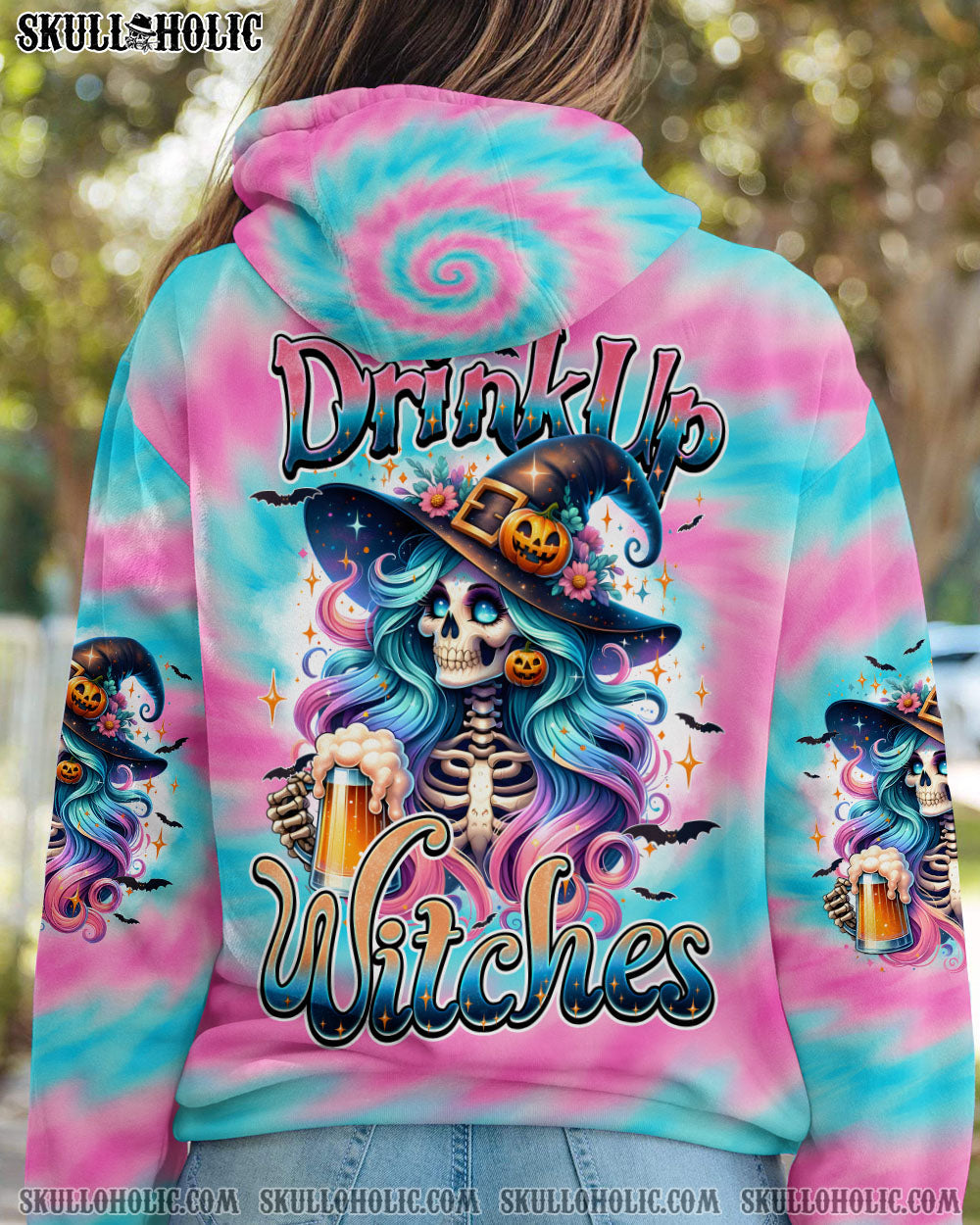 BLISSCORNERS DRINK UP WITCHES HALLOWEEN TIE DYE ALL OVER PRINT